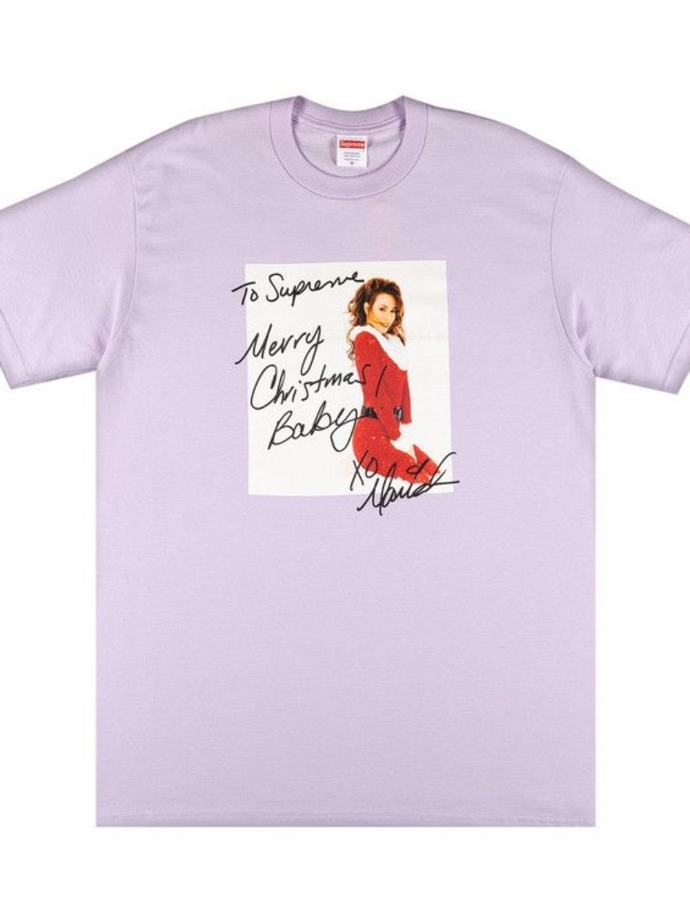 NWT Supreme Mariah Carey Christmas Tee Light Purple - Size M - FW20 Deadstock
